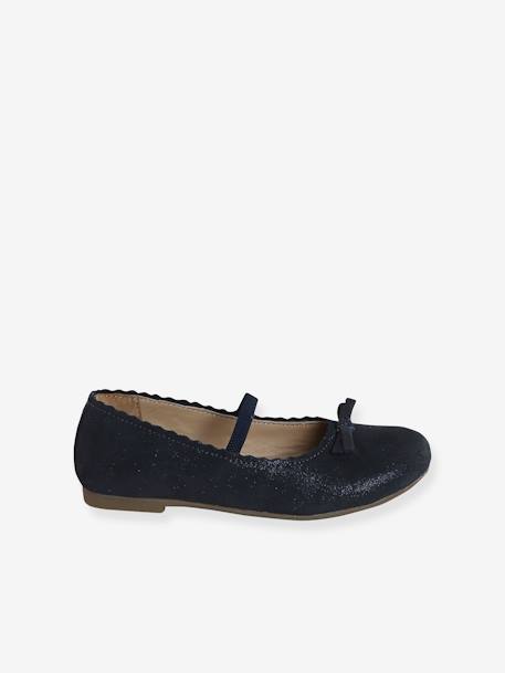 Glittery Leather Ballet Pumps for Girls, Designed for Autonomy 6337+6397 - vertbaudet enfant 