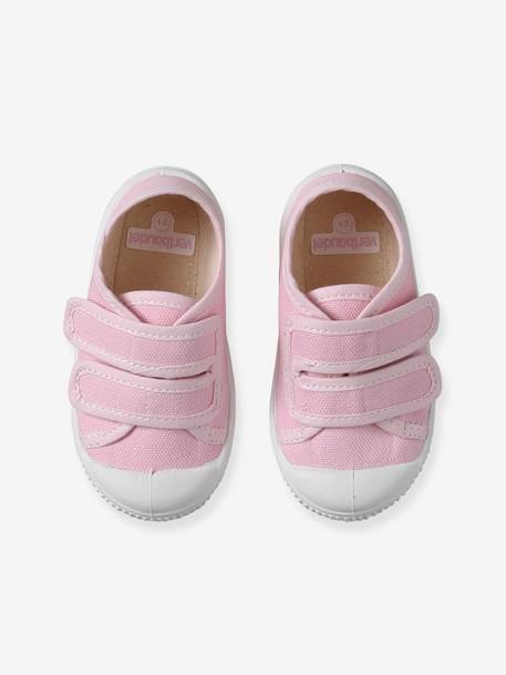 Hook-&-Loop Canvas Trainers for Babies - Made in France fuchsia+rose - vertbaudet enfant 