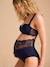 Pack of 2 High-Waisted Crepe & Lace Maternity Briefs, ENVIE DE FRAISE navy blue - vertbaudet enfant 