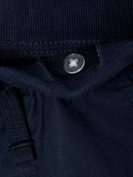 Pantalon  garçon cargo droit morphologique tour de hanches fin bleu nuit+sable - vertbaudet enfant 