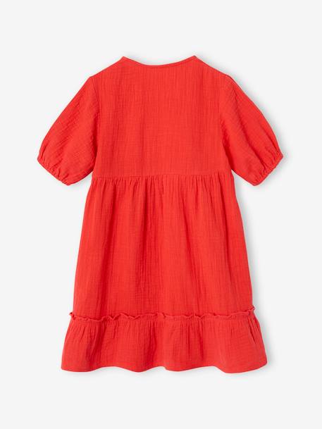 Frilly dress for girls red - vertbaudet enfant 