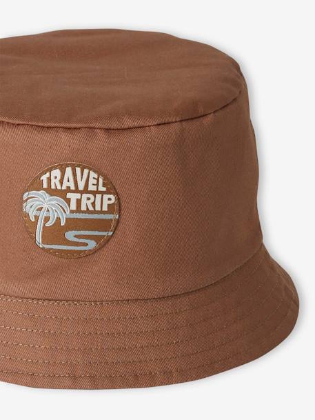Reversible 'Palm Tree' Bucket Hat for Boys khaki - vertbaudet enfant 
