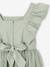 Robe cérémonie fille satin de coton à volants blanc+écru+rose pâle+vert sauge - vertbaudet enfant 