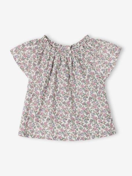 Printed floral baby blouse ecru - vertbaudet enfant 