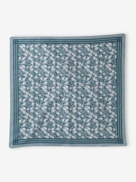 Floral Print Scarf for Girls ecru+grey blue - vertbaudet enfant 