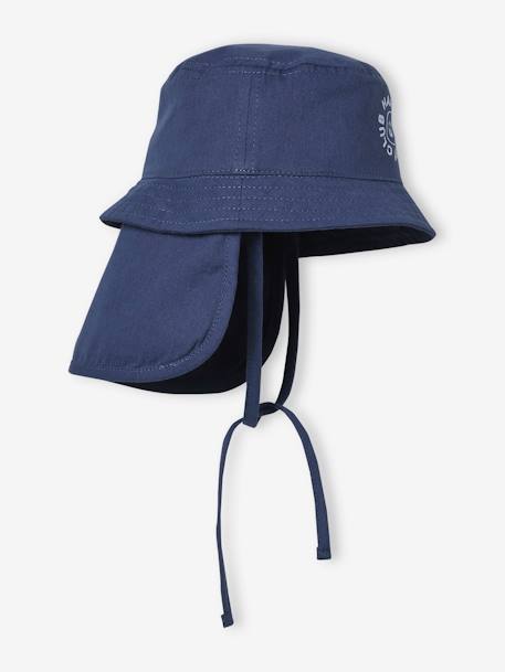 Bucket Hat with Detachable Neck Warmer, for Babies indigo - vertbaudet enfant 