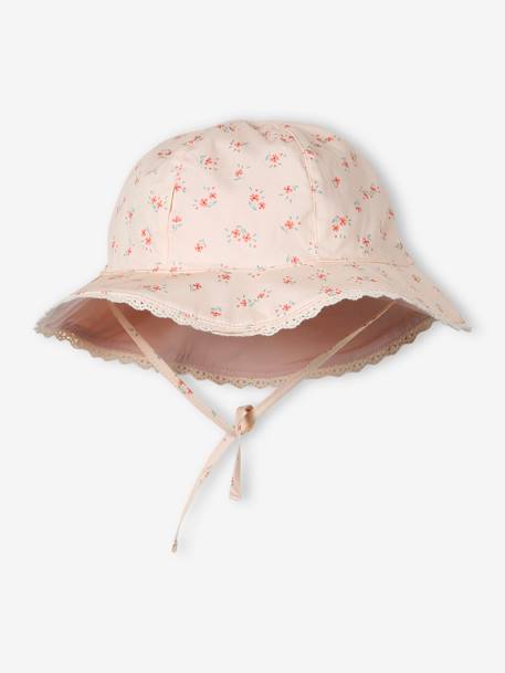 Floral Print Bucket Hat for Baby Girls pale pink - vertbaudet enfant 