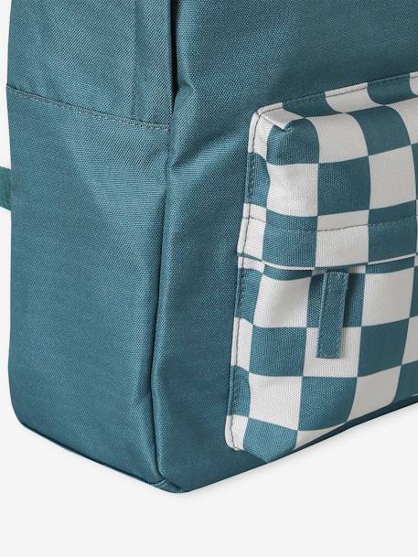 Chequered Backpack for Boys aqua green - vertbaudet enfant 
