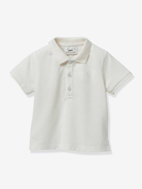 Baby's pique knit polo shirt - Organic cotton CYRILLUS ecru - vertbaudet enfant 