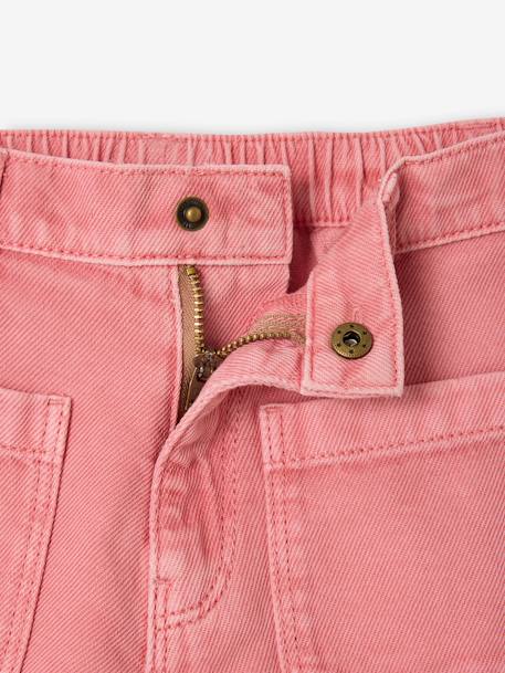 Girls' shorts with patch pockets rose+vanilla - vertbaudet enfant 