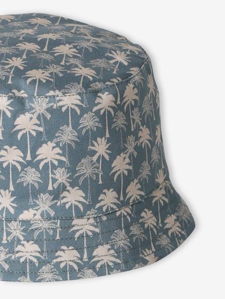 Reversible 'Palm Tree' Bucket Hat for Boys khaki - vertbaudet enfant 