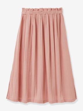-Girl's long dress in organic cotton gauze CYRILLUS 