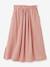 Girl's long dress in organic cotton gauze CYRILLUS dusky pink - vertbaudet enfant 