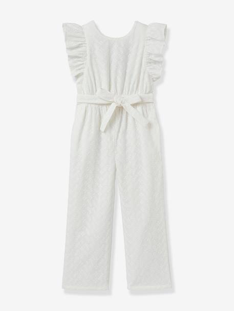 Suzanne playsuit for girls - Plume CYRILLUS occasionwear ecru - vertbaudet enfant 