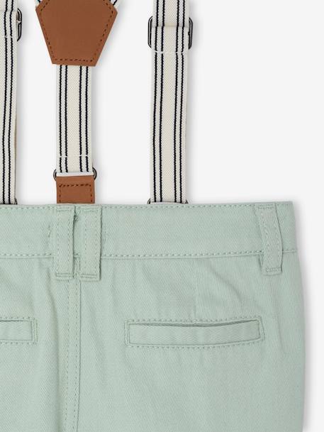 Pantalon bébé à bretelles amovibles vert sauge - vertbaudet enfant 