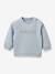 Sweatshirt with Liberty® fabric letters for babies - Organic cotton CYRILLUS light blue - vertbaudet enfant 