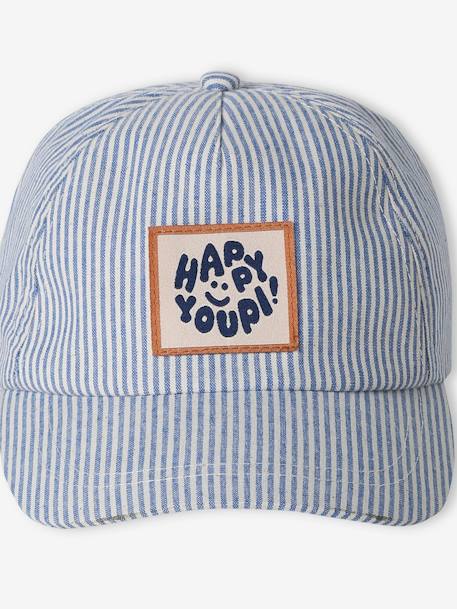 'Happy Youpi' Cap for Babies striped blue - vertbaudet enfant 
