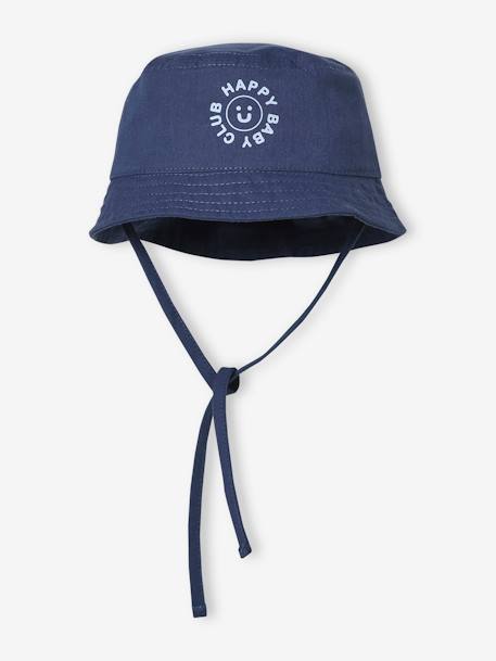 Bucket Hat with Detachable Neck Warmer, for Babies indigo - vertbaudet enfant 