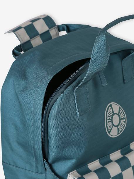 Chequered Backpack for Boys aqua green - vertbaudet enfant 