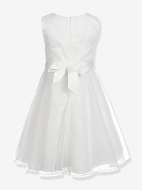 Party dress with pearls and flowers for girls by  Happy Girls ecru - vertbaudet enfant 
