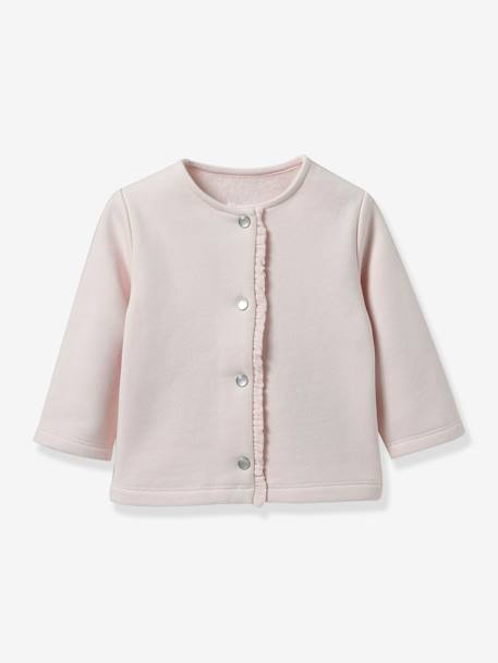 Baby fleece cardigan - CYRILLUS organic cotton pale pink - vertbaudet enfant 