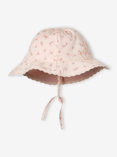 Floral Print Bucket Hat for Baby Girls pale pink - vertbaudet enfant 