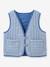 Gingham embroidered CYRILLUS girl's sleeveless quilted jacket chequered blue - vertbaudet enfant 