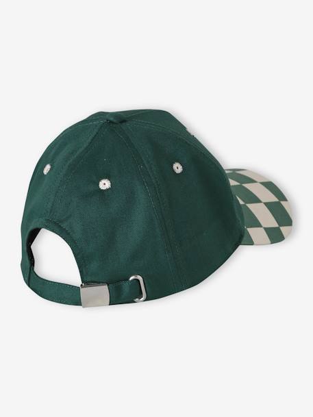 Chequered Cap for Boys aqua green - vertbaudet enfant 