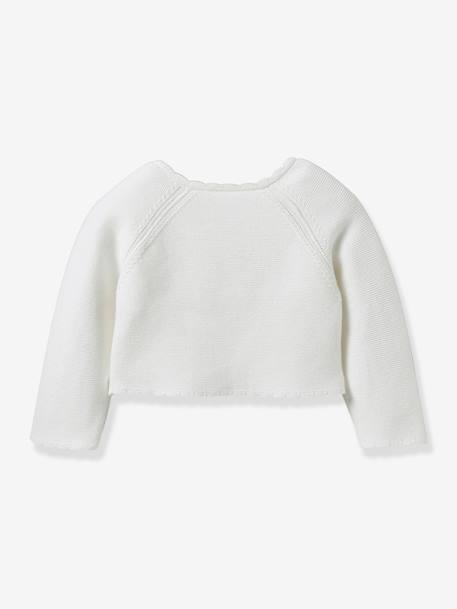 Cardigan court fille - coton biologique- collection fêtes et mariages écru - vertbaudet enfant 