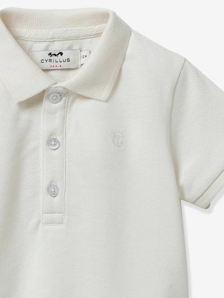Baby's pique knit polo shirt - Organic cotton CYRILLUS ecru - vertbaudet enfant 