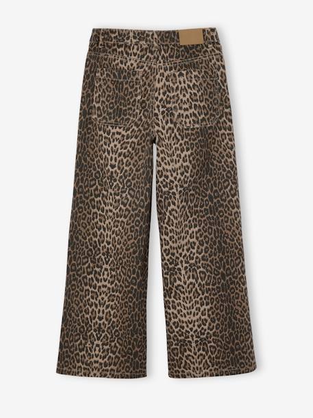Wide-Leg Leopard Trousers for Girls, JONEN beige - vertbaudet enfant 