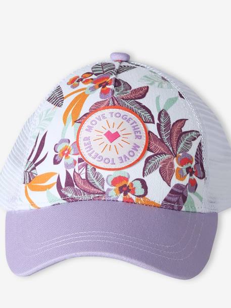 Cap with Mesh on the Back, for Girls lilac - vertbaudet enfant 