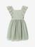 Robe cérémonie fille satin de coton à volants blanc+écru+rose pâle+vert sauge - vertbaudet enfant 