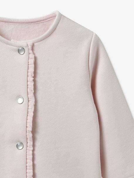 Baby fleece cardigan - CYRILLUS organic cotton pale pink - vertbaudet enfant 