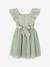 Robe cérémonie fille satin de coton à volants blanc+écru+rose pâle+vert sauge - vertbaudet enfant 