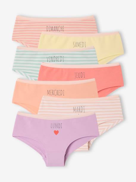 Pack of 7 Shorties for Girls rose - vertbaudet enfant 