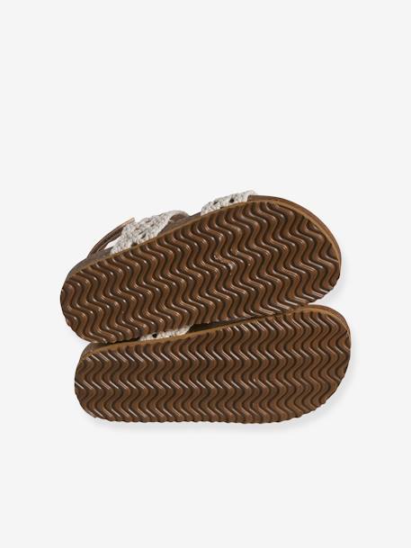 Sandales scratchées effet crochet enfant beige - vertbaudet enfant 