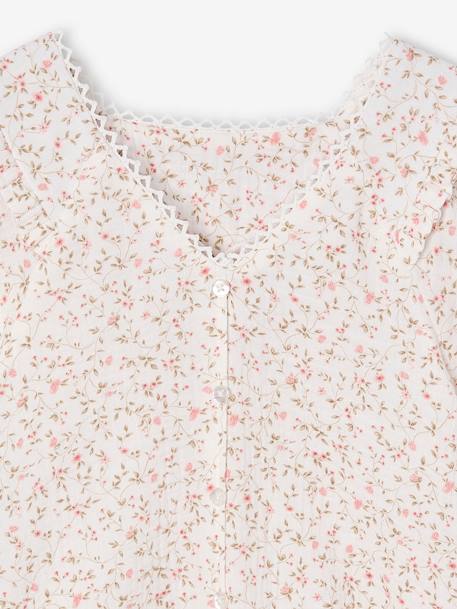 Floral cotton gauze ceremony blouse for girls printed pink - vertbaudet enfant 