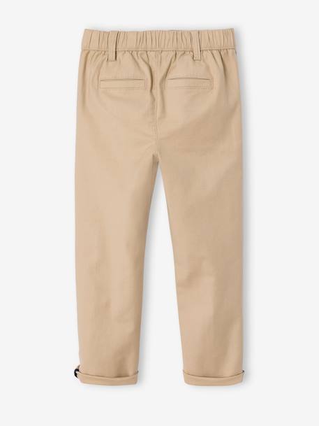 Easy-to-put-on chino-style trousers for boys beige+navy blue - vertbaudet enfant 