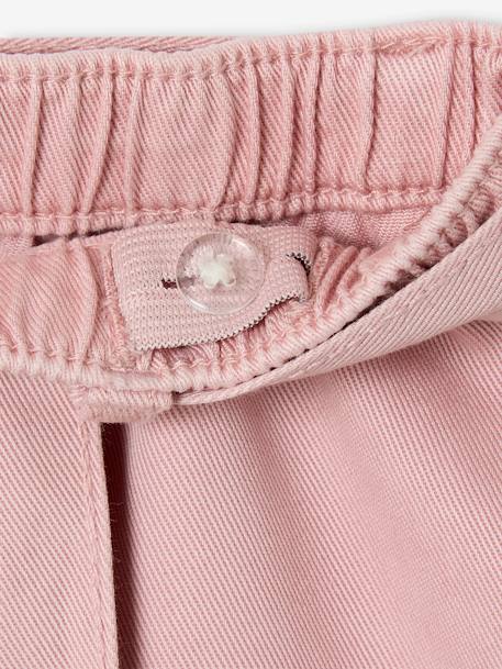 Cropped Wide-Leg Trousers in Tencel®, for Girls rose - vertbaudet enfant 