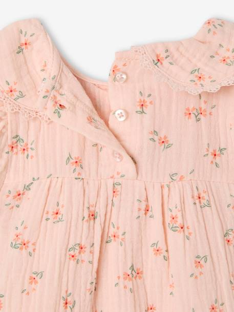 Robe à col claudine bébé fille rose pâle - vertbaudet enfant 