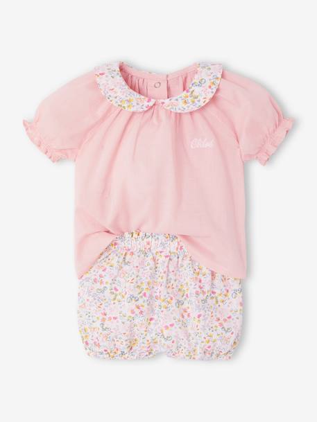 Floral sleepsuit and T-shirt set rose - vertbaudet enfant 