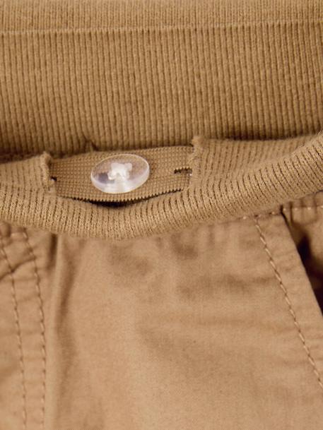 Pantalon  garçon cargo droit morphologique tour de hanches fin bleu nuit+sable - vertbaudet enfant 