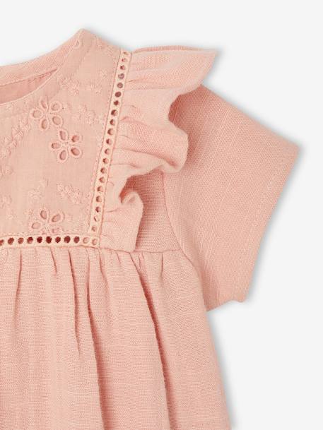 Newborn cotton gauze dress rose - vertbaudet enfant 
