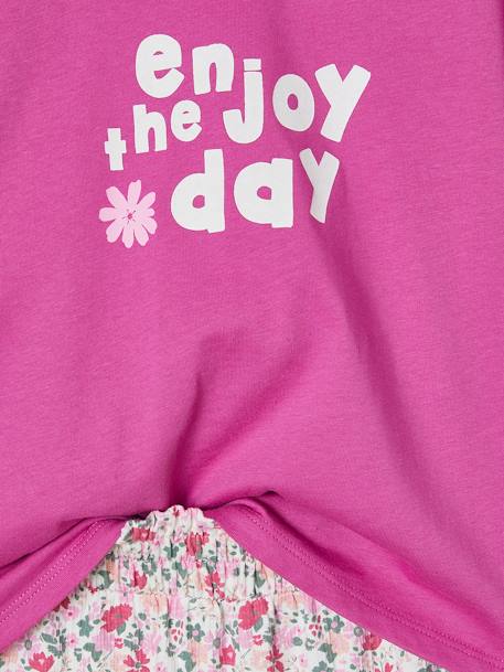 T-shirt and wide-leg trousers set for girls violet - vertbaudet enfant 