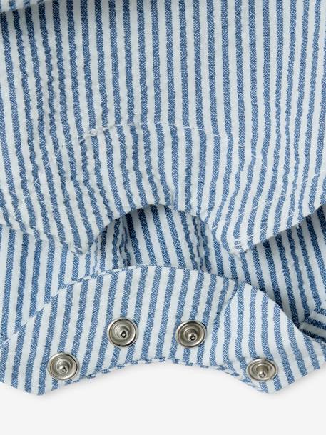 Baby bodysuit and striped dungarees set sky blue - vertbaudet enfant 