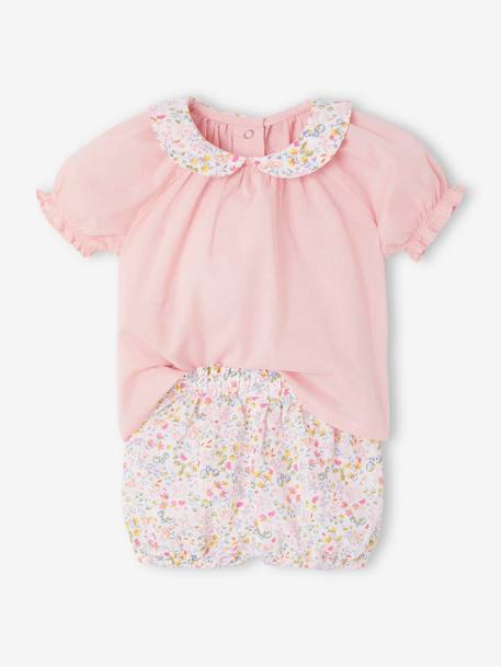 Floral sleepsuit and T-shirt set rose - vertbaudet enfant 