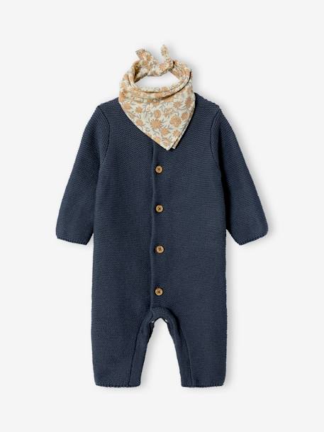 Kit naissance mixte tricot + foulard coffret cadeau naissance anthracite - vertbaudet enfant 