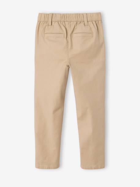 Easy-to-put-on chino-style trousers for boys beige+navy blue - vertbaudet enfant 