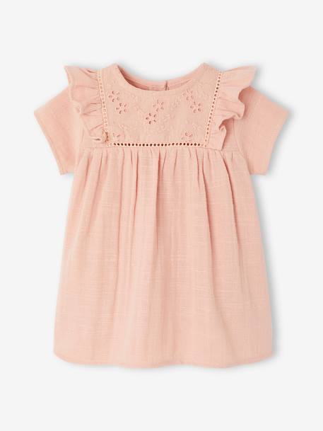 Newborn cotton gauze dress rose - vertbaudet enfant 